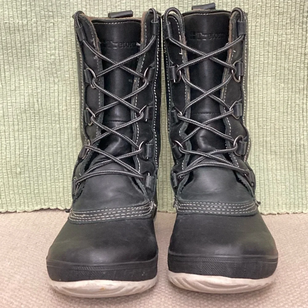Tretorn Mens Black Aspelin Waterproof Leather/Rubber Rain Boots Size US 9 EU 42